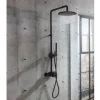 Crosswater Union WRAS Approved Multifunction Thermostatic Shower Kit with Valve, Rigid Riser & Shower Handset - Matt Black