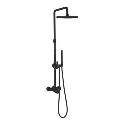 Crosswater Union WRAS Approved Multifunction Thermostatic Shower Kit with Valve, Rigid Riser & Shower Handset - Matt Black