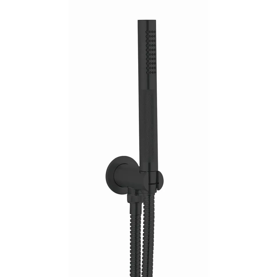 Crosswater Union WRAS Approved Shower Handset with Wall Outlet and Hose - Matt Black
