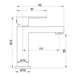 Crosswater Verge Basin Monobloc Mixer Tap