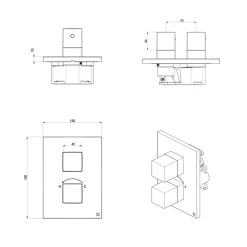 Crosswater Verge Thermostatic 2 Outlet Shower Valve - Crossbox Technology
