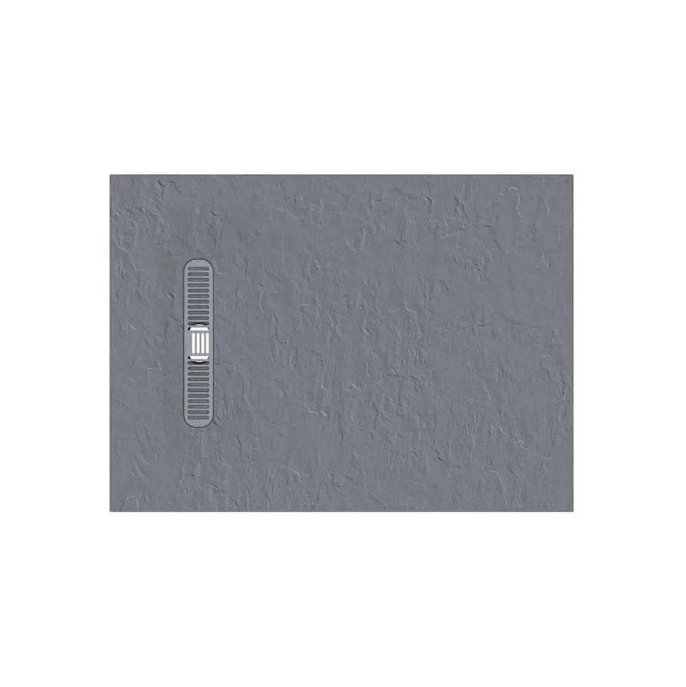 Crosswater Vito 25mm Dolomite Stone Resin Textured Rectangular Shower Tray with Linear Waste Cover