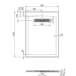 Crosswater Vito 25mm Dolomite Stone Resin Textured Rectangular Shower Tray with Linear Waste Cover