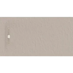 Crosswater Vito 25mm Dolomite Stone Resin Textured Rectangular Shower Tray with Linear Waste Cover