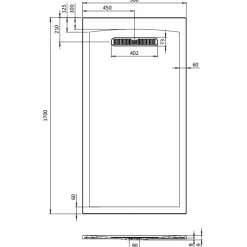 Crosswater Vito 25mm Dolomite Stone Resin Textured Rectangular Shower Tray with Linear Waste Cover
