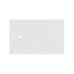 Crosswater Vito 25mm Dolomite Stone Resin Textured Rectangular Shower Tray with Linear Waste Cover