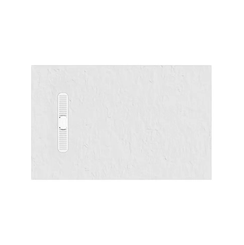 Crosswater Vito 25mm Dolomite Stone Resin Textured Rectangular Shower Tray with Linear Waste Cover