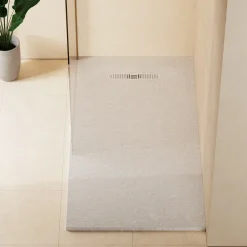 Crosswater Vito 25mm Dolomite Stone Resin Textured Rectangular Shower Tray with Linear Waste Cover