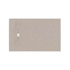Crosswater Vito 25mm Dolomite Stone Resin Textured Rectangular Shower Tray with Linear Waste Cover