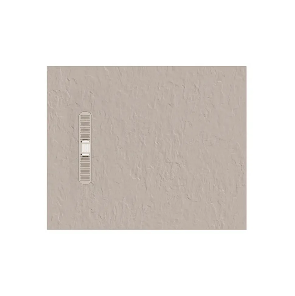 Crosswater Vito 25mm Dolomite Stone Resin Textured Rectangular Shower Tray with Linear Waste Cover
