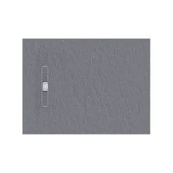 Crosswater Vito 25mm Dolomite Stone Resin Textured Rectangular Shower Tray with Linear Waste Cover