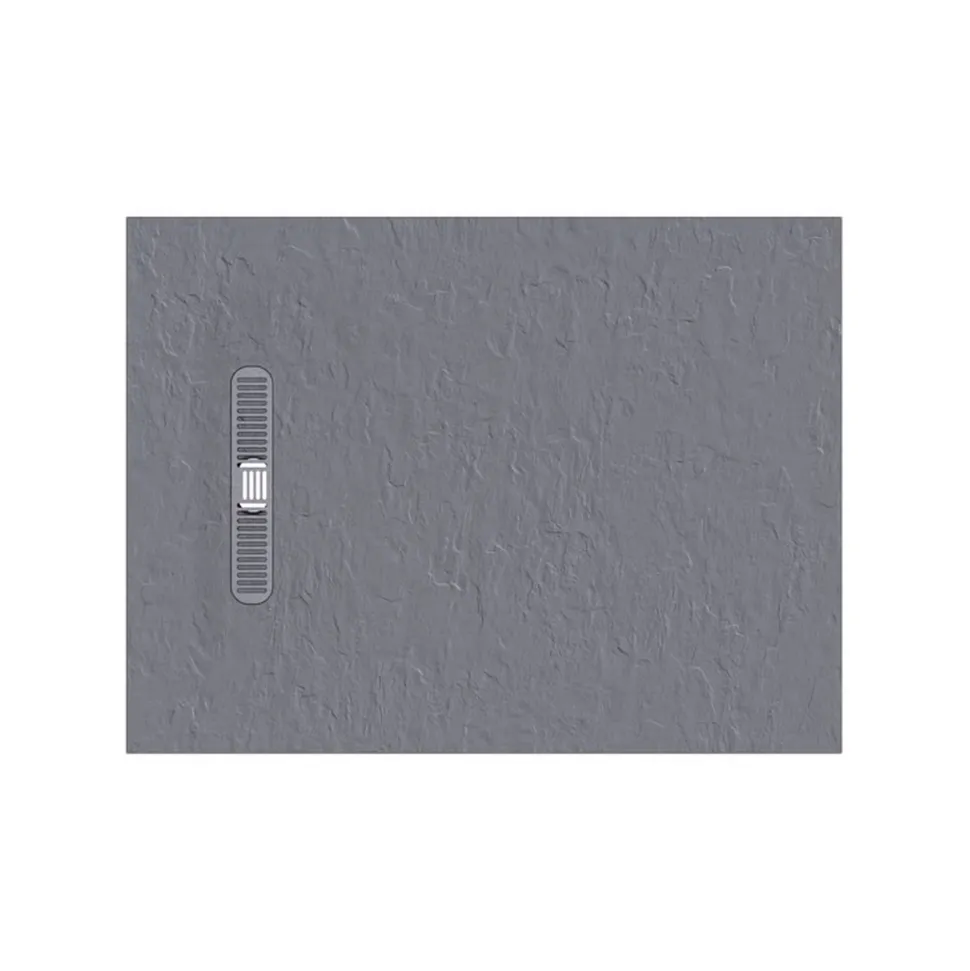 Crosswater Vito 25mm Dolomite Stone Resin Textured Rectangular Shower Tray with Linear Waste Cover