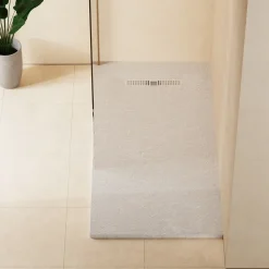 Crosswater Vito 25mm Dolomite Stone Resin Textured Rectangular Shower Tray with Linear Waste Cover