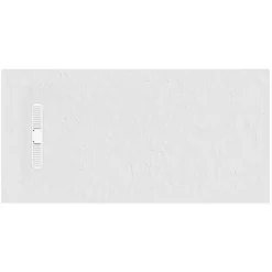 Crosswater Vito 25mm Dolomite Stone Resin Textured Rectangular Shower Tray with Linear Waste Cover