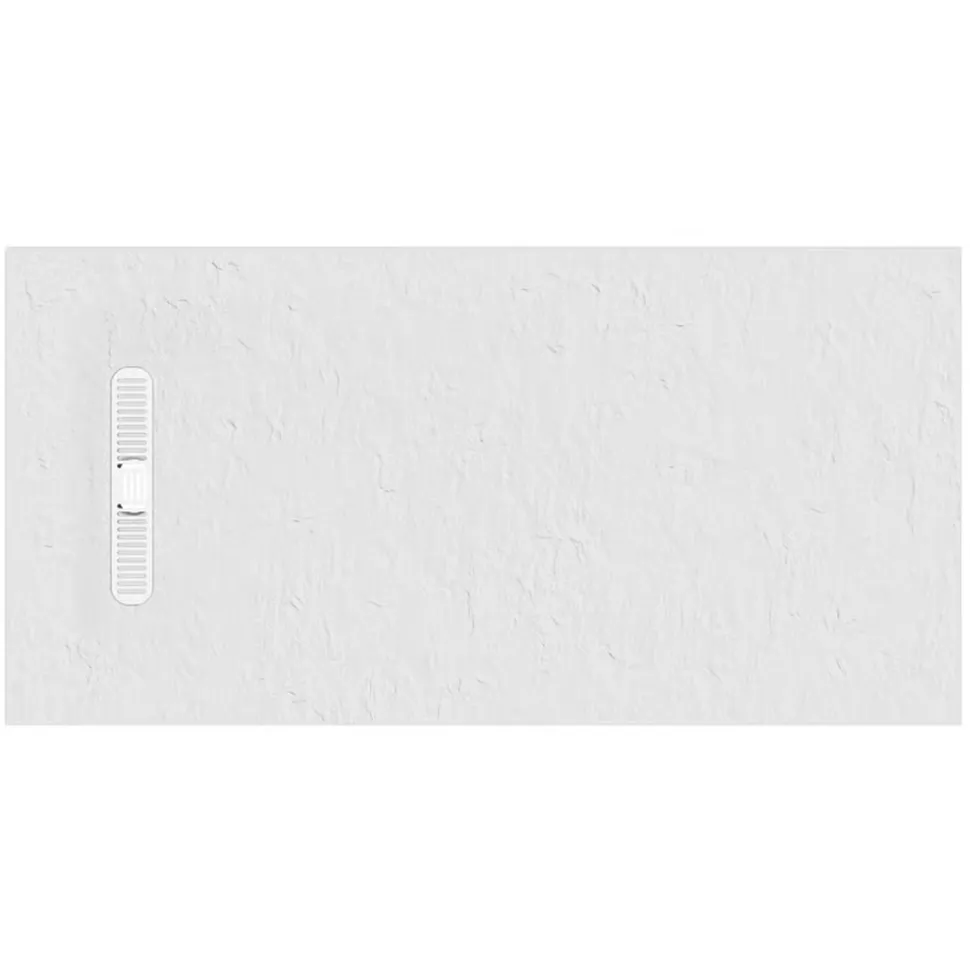 Crosswater Vito 25mm Dolomite Stone Resin Textured Rectangular Shower Tray with Linear Waste Cover