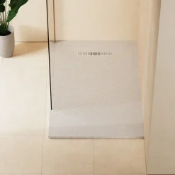 Crosswater Vito 25mm Dolomite Stone Resin Textured Rectangular Shower Tray with Linear Waste Cover