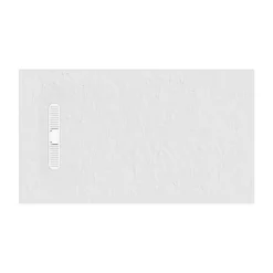 Crosswater Vito 25mm Dolomite Stone Resin Textured Rectangular Shower Tray with Linear Waste Cover