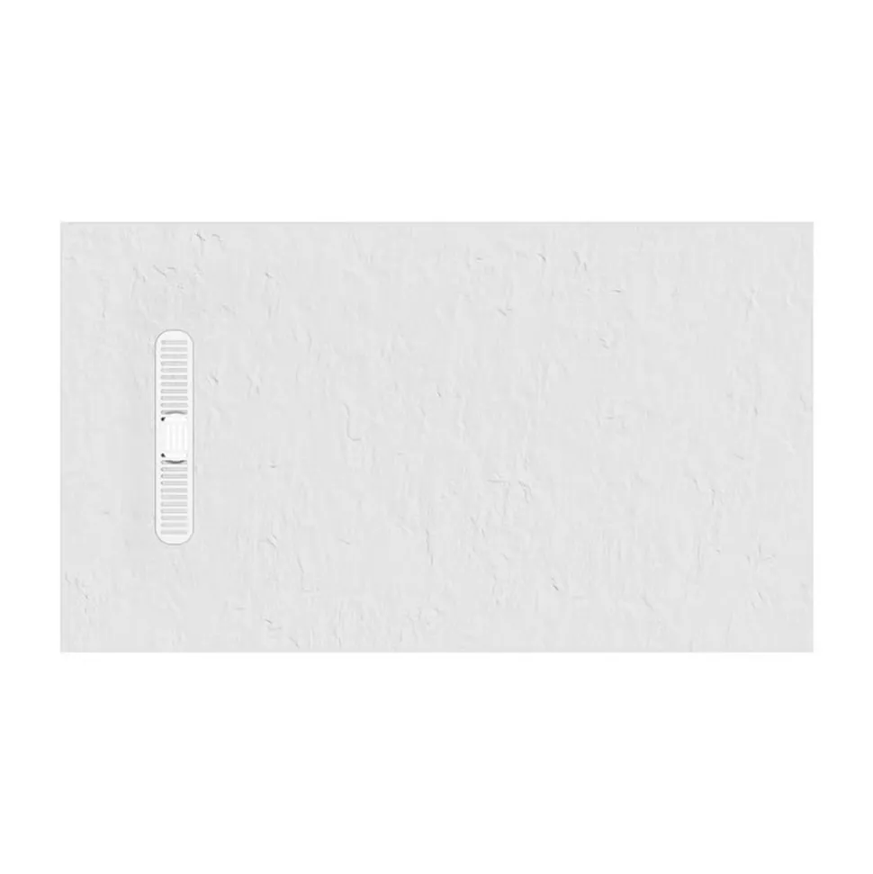 Crosswater Vito 25mm Dolomite Stone Resin Textured Rectangular Shower Tray with Linear Waste Cover