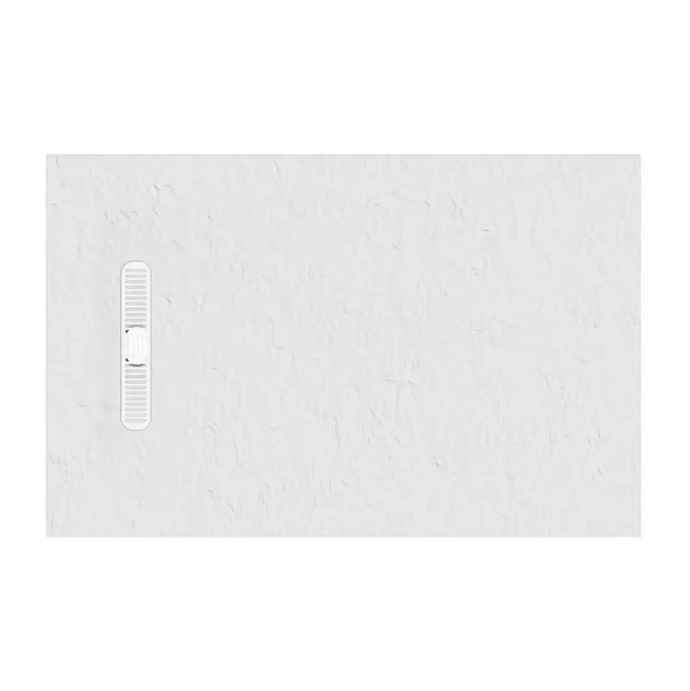 Crosswater Vito 25mm Dolomite Stone Resin Textured Rectangular Shower Tray with Linear Waste Cover
