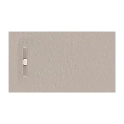 Crosswater Vito 25mm Dolomite Stone Resin Textured Rectangular Shower Tray with Linear Waste Cover