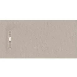 Crosswater Vito 25mm Dolomite Stone Resin Textured Rectangular Shower Tray with Linear Waste Cover