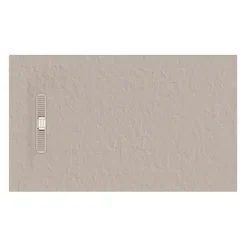 Crosswater Vito 25mm Dolomite Stone Resin Textured Rectangular Shower Tray with Linear Waste Cover