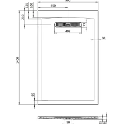 Crosswater Vito 25mm Dolomite Stone Resin Textured Rectangular Shower Tray with Linear Waste Cover
