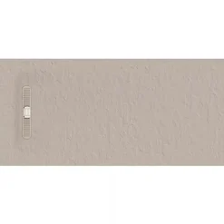 Crosswater Vito 25mm Dolomite Stone Resin Textured Rectangular Shower Tray with Linear Waste Cover