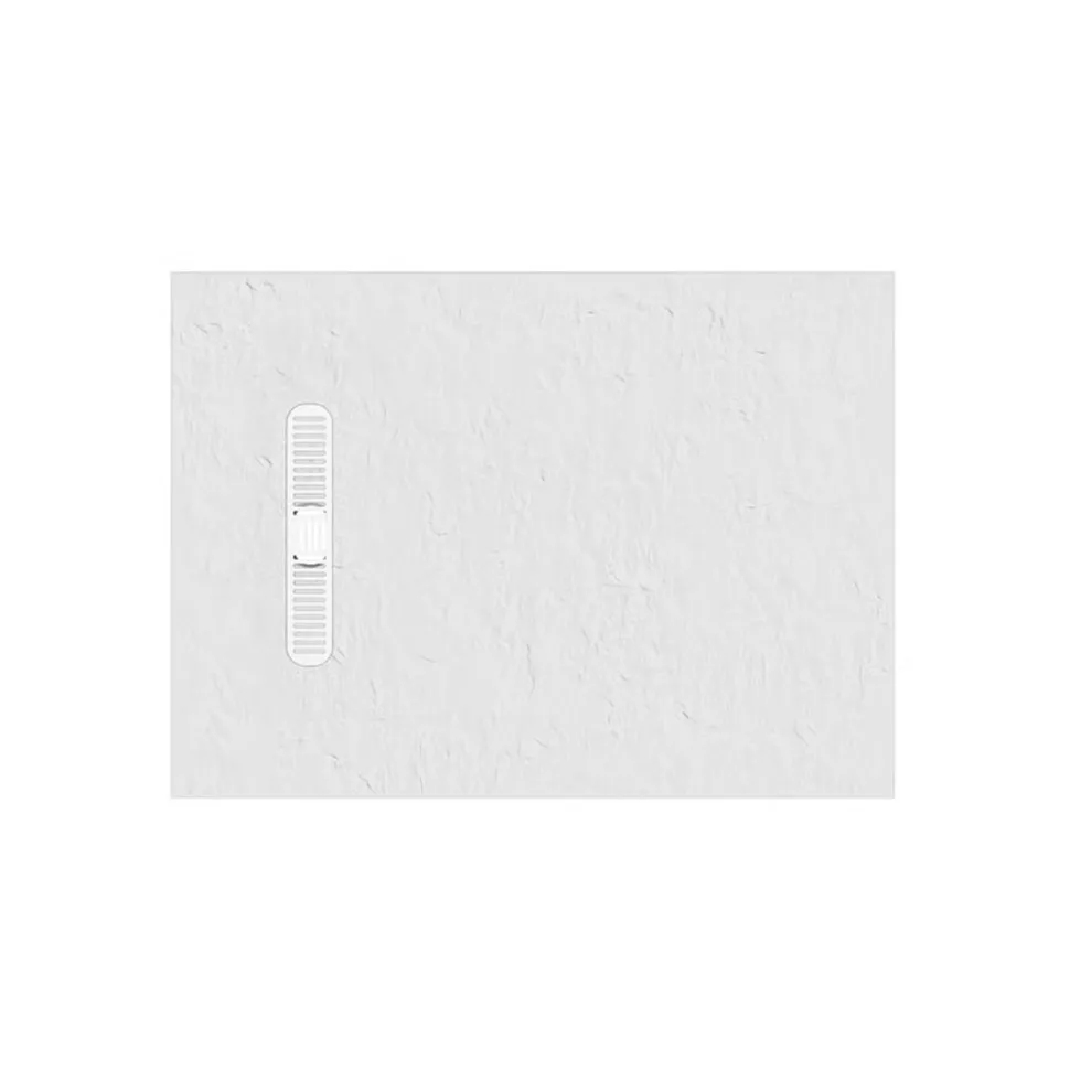 Crosswater Vito 25mm Dolomite Stone Resin Textured Rectangular Shower Tray with Linear Waste Cover
