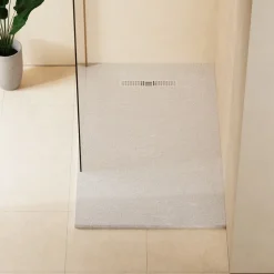 Crosswater Vito 25mm Dolomite Stone Resin Textured Rectangular Shower Tray with Linear Waste Cover
