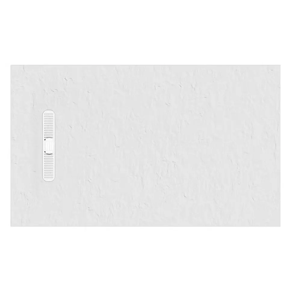 Crosswater Vito 25mm Dolomite Stone Resin Textured Rectangular Shower Tray with Linear Waste Cover