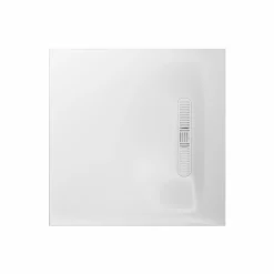 Crosswater Vito 25mm Dolomite Stone Resin Square Shower Tray with Linear Waste Cover