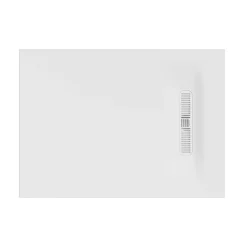 Crosswater Vito 25mm Dolomite Stone Resin Rectangular Shower Tray with Linear Waste Position