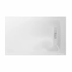 Crosswater Vito 25mm Dolomite Stone Resin Rectangular Shower Tray with Linear Waste Position