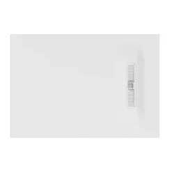 Crosswater Vito 25mm Dolomite Stone Resin Rectangular Shower Tray with Linear Waste Position