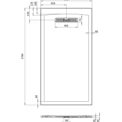 Crosswater Vito 25mm Dolomite Stone Resin Rectangular Shower Tray with Linear Waste Position