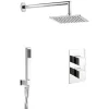 Crosswater Water Square 2 Outlet 2 Handle Shower Bundle - Chrome