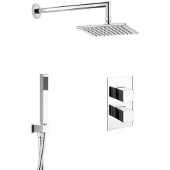 Crosswater Water Square 2 Outlet 2 Handle Shower Bundle - Chrome