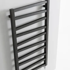 Crosswater Wedge Metallic Black Matte Designer Towel Radiator - 1096mm x 500mm | 1385 BTU