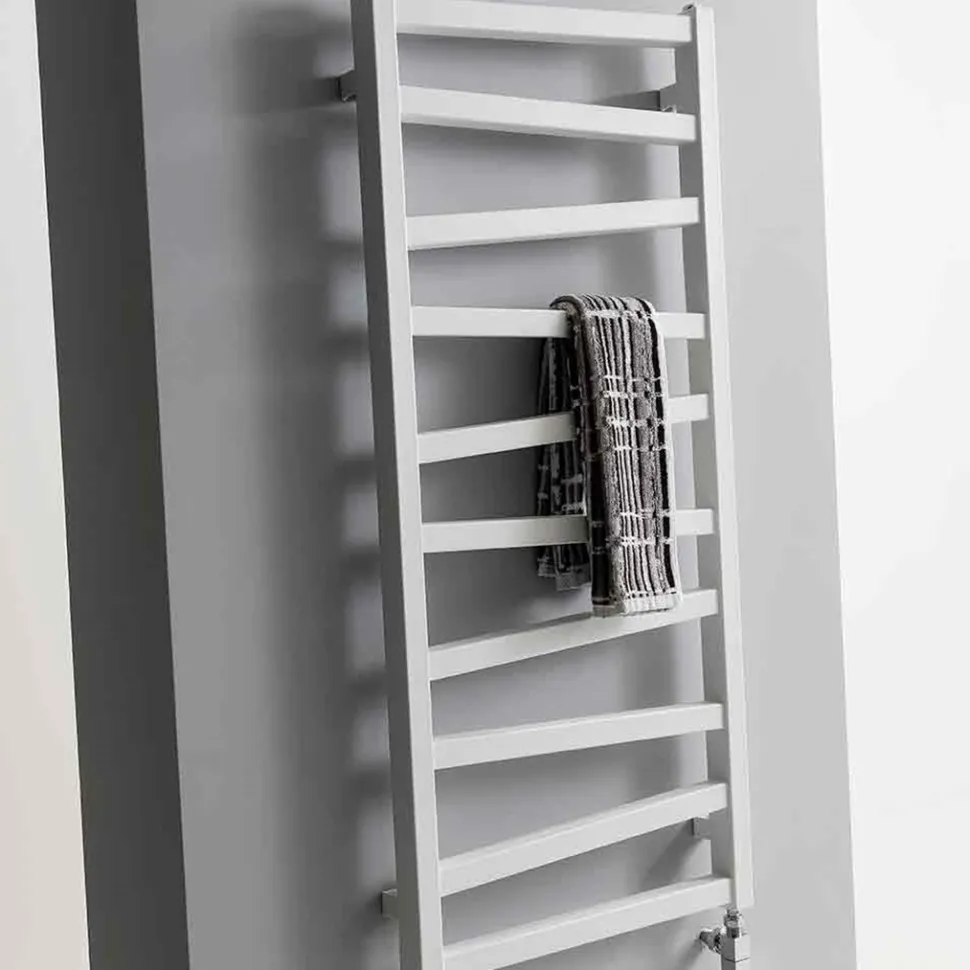 Crosswater Wedge Soft White Matte Designer Towel Radiator - 1096mm x 500mm | 1385 BTU