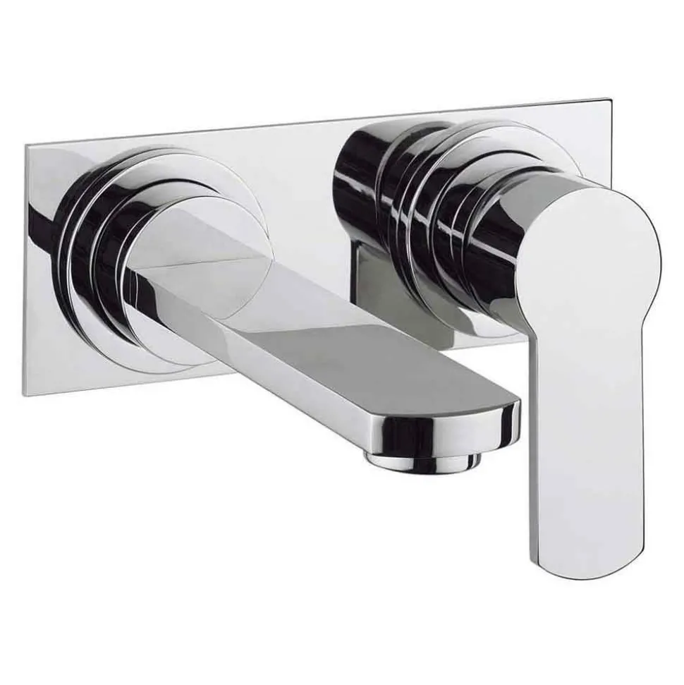 Crosswater Wisp Wall Mounted Basin 2 Hole Set with Plate