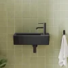 Daisy Matt Black Wall Hung Cloakroom Basin - 450 x 245mm