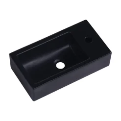 Daisy Matt Black Wall Hung Cloakroom Basin - 450 x 245mm