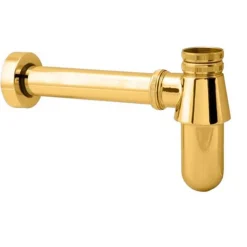 Deva 1.25 Inch Bottle Trap with Wall Extension - Gold