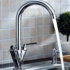Deva Lever Twin Lever Monobloc Sink Mixer with Swivel Spout