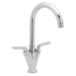 Deva Lever Twin Lever Monobloc Sink Mixer with Swivel Spout