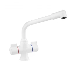 Deva Sauris Dual Handle Monobloc Sink Mixer with Swivel Spout