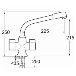 Deva Sauris Dual Handle Monobloc Sink Mixer with Swivel Spout