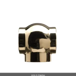 DQ Heating Lynford Floor Mounted Traditional Heated Towel Rail - 952 x 685mm - Polished Gold