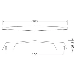 Drench Angled D Bar Furniture Handle - 160mm Centres